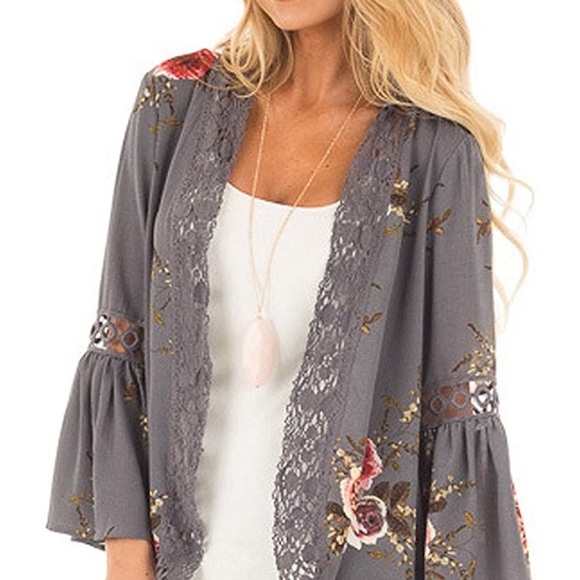 Tops - New Boho Cardigan Floral Print Kimono